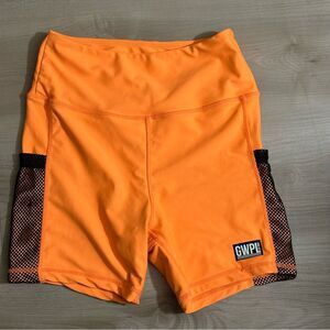 Girls Who Powerlift Women Shorts‎ Orange Size Medium GWPL 4 Inch Inseam